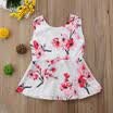 Baby Girl Cotton Floral V-Back Tops Dress Summer One Piece Sleeveless Clothes