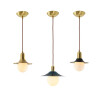 Baycheer HL478987 Bare Bulb Ceiling Pendant Fixture with Shallow Flared ShadeGold in Small Size