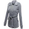 Women Elegant Breasted Button Belted Long Bodycon Trench Jacket Coat Winter