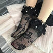 Women Cute Ultrathin Transparent Beautiful Crystal Silk Lace Elastic Short Socks