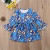 Toddler Kids Baby Girls Horn Sleeve Floral Party Dress Pageant Casual Clothes