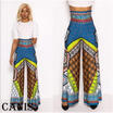 Fashion Women High Waist Stretch Boho Bell Bottoms Flared Pants Hippie Trousers