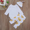 3pcs Newborn Baby Boy Girl Cotton Romper Bodysuit TopsPants Outfits Clothes Set