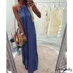Women Maxi Boho Pure Color Summer Beach Long Dress Evening Cocktail Party Dress