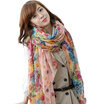 MSEK WWJ13952 Women&39s scarf Korean version of the Bali yarn Shirt air conditioning shawl pastoral Floral pink