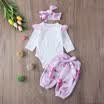 US Stock Newborn Kids Baby Girls Floral Romper Bodysuit Pants Outfit Set Clothes