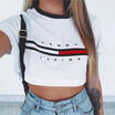 Fashion Womens Short Sleeve Crop Top Shirt Casual Blouse Loose T-shirt Tops