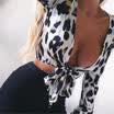 UK Womens Sexy V Neck Leopard Printed Blouse Ladies Evening Party Clubwear Tops