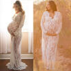 Pregnant Women Front Split Long Maxi Maternity Dress Gown Photo Photography Prop