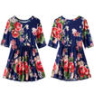 Family Matching Dress Mother&Daughter Women Girl Floral Dress Party Long Sleeve