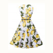 ShippingLaclady collar vintage tea dress with belt pleated flowing party