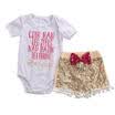 AU Ship 3Pcs Baby Girl Short Sleeve Tops Romper Sequin Pants Outfits Set Clothes