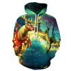 QYDM0264Mens Hoodie 3D Printed Women Pullover Sweater