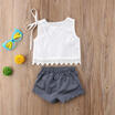 2Pcs Newborn Baby Girls Clothes Tops Tank Unicorn Vest Short Pants Outfits Set