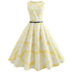 Hepburn Vintage Series Dress Spring And Summer Fashion Floral Printing Design Sleeveless Belt Retro Corset Women Dress