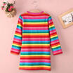 UK Kids Girls Baby Child Striped Casual Long Dresses Soft Skirt Clothing 2-7Y LJ