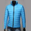 Mens Fashion Pure Color Stand Collar Long Sleeve Breathable Casual Zipper Cotton-Padded Jacket