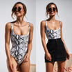 Women Leopard One Piece Bikini Set Padded Swimwear Swimsuit Bathingsuit Monokini
