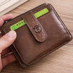 BULLCAPTAIN Genuine Leather RFID Blocking zipper card holder Credit Cart Wallet mini slim wallet card & id holders man business