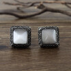 High Quality Square Shape Opal Rhinestone Clip on Earrings Without Piercing for Women Party Luxury Jewelry Ear Clip