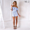 Women Summer Casual Off Shoulder Evening Party Beach Dress Short Mini Dress 6-14