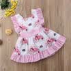 18M-5T Toddler Kids Baby Girls Cartoon Plaid Sleeveless Princess Dress Sundress