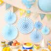 Dome recalls 6 pieces of wedding supplies paper flower arrangement wedding ceremony childrens birthday party wedding shopping mall decoration paper flower fan activity arrangement supplies dress up paper pull flower blue