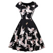 Vintage Goose Print Fit&Flare Dress