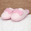 Plush bowknot soft soles cotton slippers