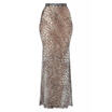 AU Women Summer Sexy Leopard High Waist Foldover Long Maxi Skirt Elastic Dress