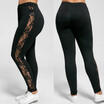 Plus Size L-3XL Sexy Women Lace Pants Insert Sheer Leggings Viscose Elastane