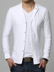 Plain Single-Breasted Lapel Mens Shirt