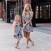 NEW Casual Family Mother Daughter Dress Cotton Summer Striped Dresses