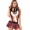US Womens School Girl Outfit Fancy Dress Costume Uniform Plaid Skirt Lingerie