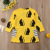 UK Cute Kid Baby Girl Cotton Long Sleeve Persian Cat Party Pageant Dress Clothes
