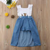 Toddle Baby Kids Girls Dress Tops Denim Shorts Trailing Sundress Clothes Outfit