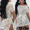 US Women Summer Beach Dress Lace Crochet Bikini Cover Up Swimwear Bathing Suit