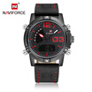 New Dual Display Quartz Digital Men Sports Watch Leather Strap Backlight Water-Proof Man Casual Wristwatch Chrono Military Watch