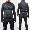Fashion Mens Slim Fit Irregular Long Sleeve Muscle Tee T-shirt Tops Blouse