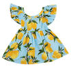 Fashion Baby Girls Back Bandage One-piece Dress Toddler Kid Lemon Holiday Skirts