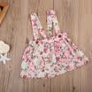 Newborn Kid Baby Girl Floral Clothes Party Princess Bib Strap Tutu Skirt Dress W