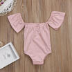 US Newborn Toddler Baby Girl Off Shoulder Clothes Romper Bodysuit Sunsuit Outfit