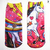 Angle Horse Unicorn Cartoon Animals 3D Print Harajuku Low Cut Ankle Cotton Socks