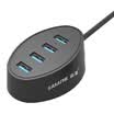 Shanze SAMZHE JXQ-T66 USB Splitter USB30 High Speed ​​Elegant Fashion 4 HUB Hub Desktop Notebook Tablet PC Extended 30CM Black