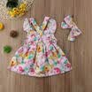 US Newborn Kids Baby Girl Floral Full Print Dress Party Pageant Sundress Outfits