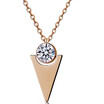 YISHIZHIAI Triangle Pendant Simple Geometric Necklace Titanium Steel Rhinestone Time 4490