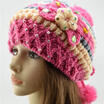 Womens Ponytail Beanie Skull Cap Crystal Winter Soft Stretch Wool Knit Bun Hat