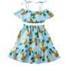 Toddler Kids Baby Girls Outfits Floral Clothes Denim Shirt Tops Tutu Dress Sets