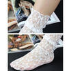 Fashion Womens Ruffle Fishnet Ankle High Socks Mesh Lace Fish Net Short Socks