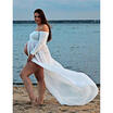 Women Pregnants Sexy Photography Props Dresse Off Shoulders Beach Maxi Dress